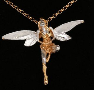 gold and silver fairy pendant by simon kemp jewellers