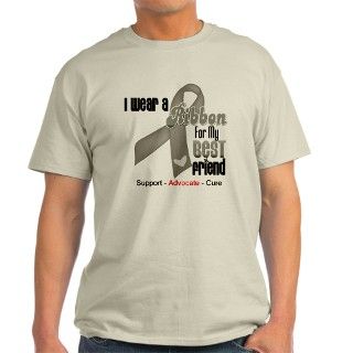 Gray Ribbon Brain Cancer T Shirt by shop4awareness