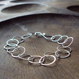 small round link silver chain bracelet by laura creer
