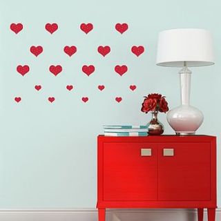 pattern hearts wall stickers by mirrorin