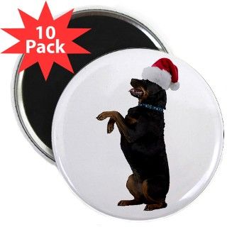 Santa Rottweiler 2.25 Magnet (10 pack) by cafepets