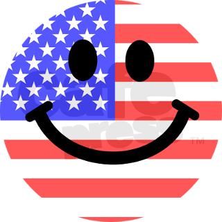American Flag Smiley Face Necklaces by InspirationzStore