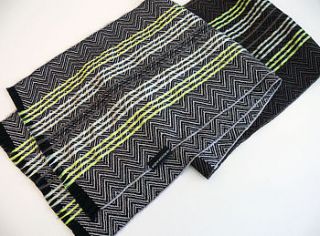 silk & merino wool neon flash scarf by angharad mclaren textiles