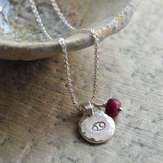 personalised zodiac and birthstone necklace by kutuu