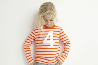 child's orange and pink age t shirt by bob & blossom ltd