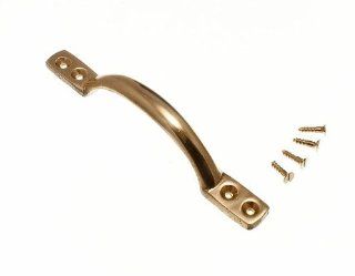 Cupboard Door Handle Front Fix Sash Brass 5 Inch 125Mm With Screws Pack 100   Cabinet And Furniture Pulls  