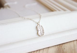 feather charm necklace by lily & joan