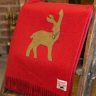 new appliqued christmas stag blanket by coast and country interiors