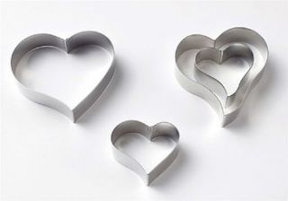 pack of four heart shaped cutters by just bake