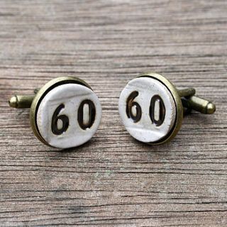 personalised ceramic cufflinks by juliet reeves designs