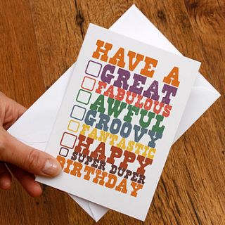 have a great birthday check box card by a is for alphabet