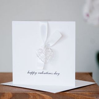 'happy valentine's day' card with wire heart by twenty seven
