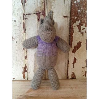 rhino knitted doll by dassie