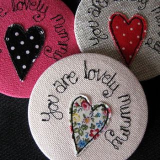 'lovely mummy' handbag mirror by sew very english