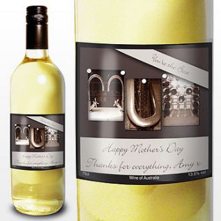 personalised mother's day chardonnay wine by diverse hampers