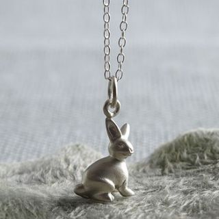 personalised silver bunny necklace by lily charmed