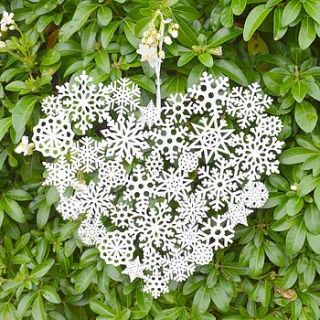 large christmas snowflake heart decoration by pippins gifts and home accessories