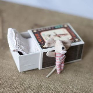 newborn baby girl mouse in match box by armstrong ward