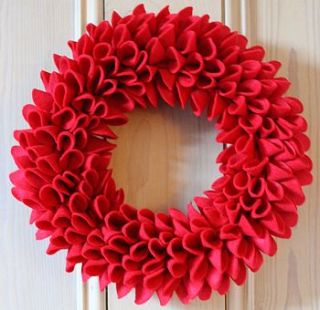 decorative felt wreath by sandy a powell