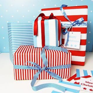 stripe double sided wrapping paper by dots and spots