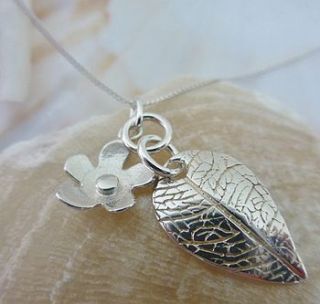 flower and leaf solid silver bookmark by anne reeves jewellery