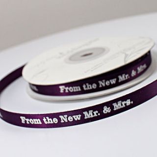 'from the new mr & mrs' wedding ribbon by contemporary weddings