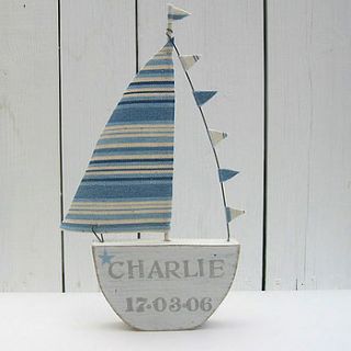 personalised sailing boat or room plaque by the chic country home