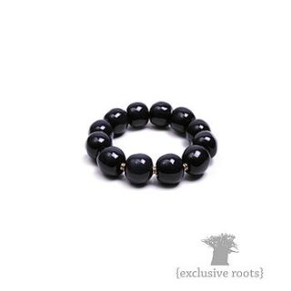 black ceramic round bead bracelet by exclusive roots