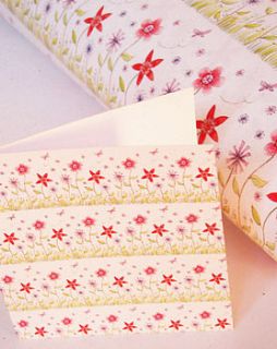 flower power gift wrap pack by janine drayson