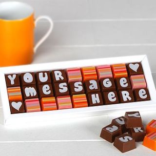 personalised chocolates in medium box by chocolate by cocoapod chocolate