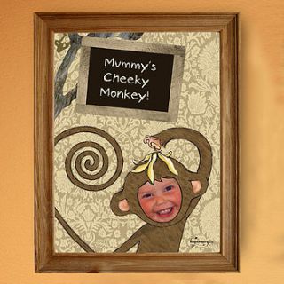 personalised cheeky monkey poster by itsyourstory