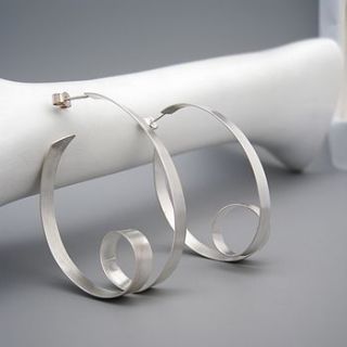 silver ribbon double loop ring by jodie hook jewellery