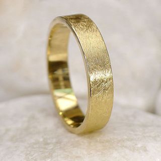 mens wedding ring in 18ct gold, urban finish by lilia nash jewellery