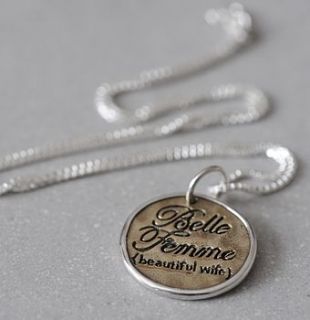 'beautiful wife' necklace by oh so cherished