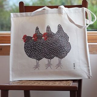 three french hens * chicken * canvas bag by bird