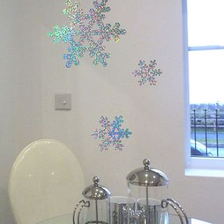 glitter snowflakes wall stickers by nutmeg
