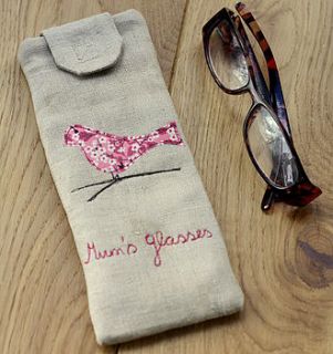 personalised glasses case for her bird by polkadots & blooms