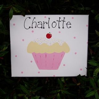 personalised cupcake canvas by brambleberries