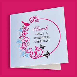 personalised 'have a wonderful birthday' card by come for a dream