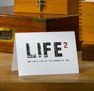typographic 'life' card by betsy benn