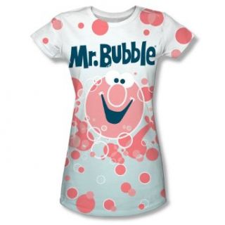 Mr Bubble Bubbles Everywhere Junior Poly T shirt Clothing