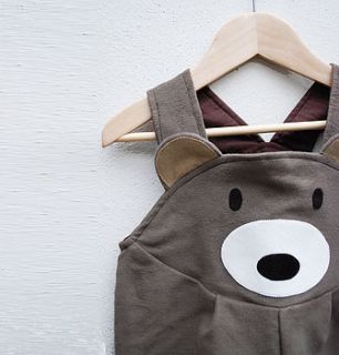 boy's bear dungarees by wild things funky little dresses