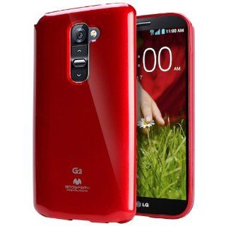 [Red] Mercury Goospery LG G2 Case [Slim Fit Flexible TPU Jelly] Premium Rugged Anti Shock Protection   [Except Verizon] AT&T, Sprint, T Mobile, International, and Unlocked   Case for LG Optimus G2 D802 2013 Model Cell Phones & Accessories