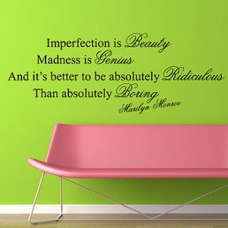 imperfection is beauty quote wall stickers by parkins interiors
