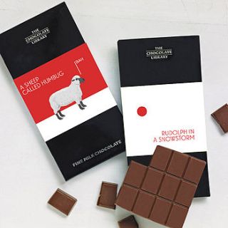 personalised funny christmas chocolate bars by quirky gift library