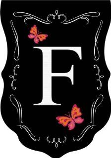 Small Butterfly Dance Monogram Flag Displays Letter F By Custom Decor 12x18  Outdoor Flags  Patio, Lawn & Garden