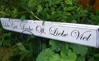 large german vintage wood live love laugh sign by maggi wood art signs