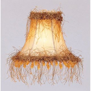 Silk Bell Clip Chandelier Shade with Light Corn Silk Fringe and Beads