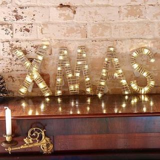 grey willow xmas letters with led lights by lisa angel homeware and gifts