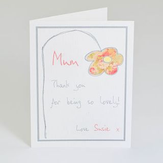 personalised 'flower' mother's day card by violet pickles